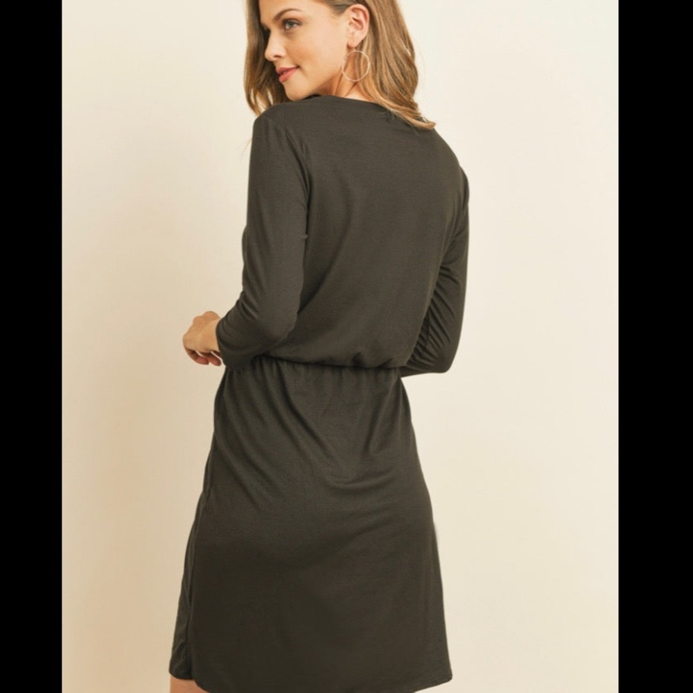 Black Cinch Waist Dress